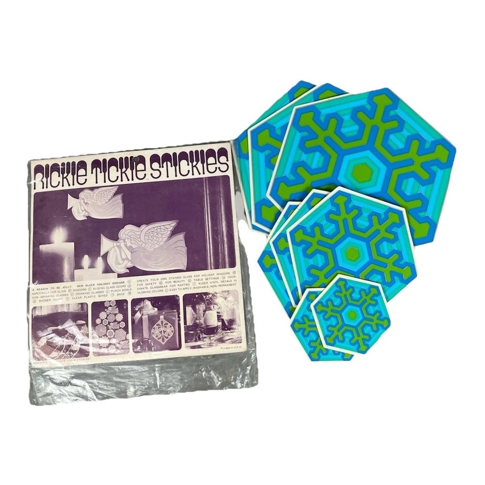 Vintage Rickie Tickie Stickies Snowflakes 1968 Psychedelic Pop Art Stickers